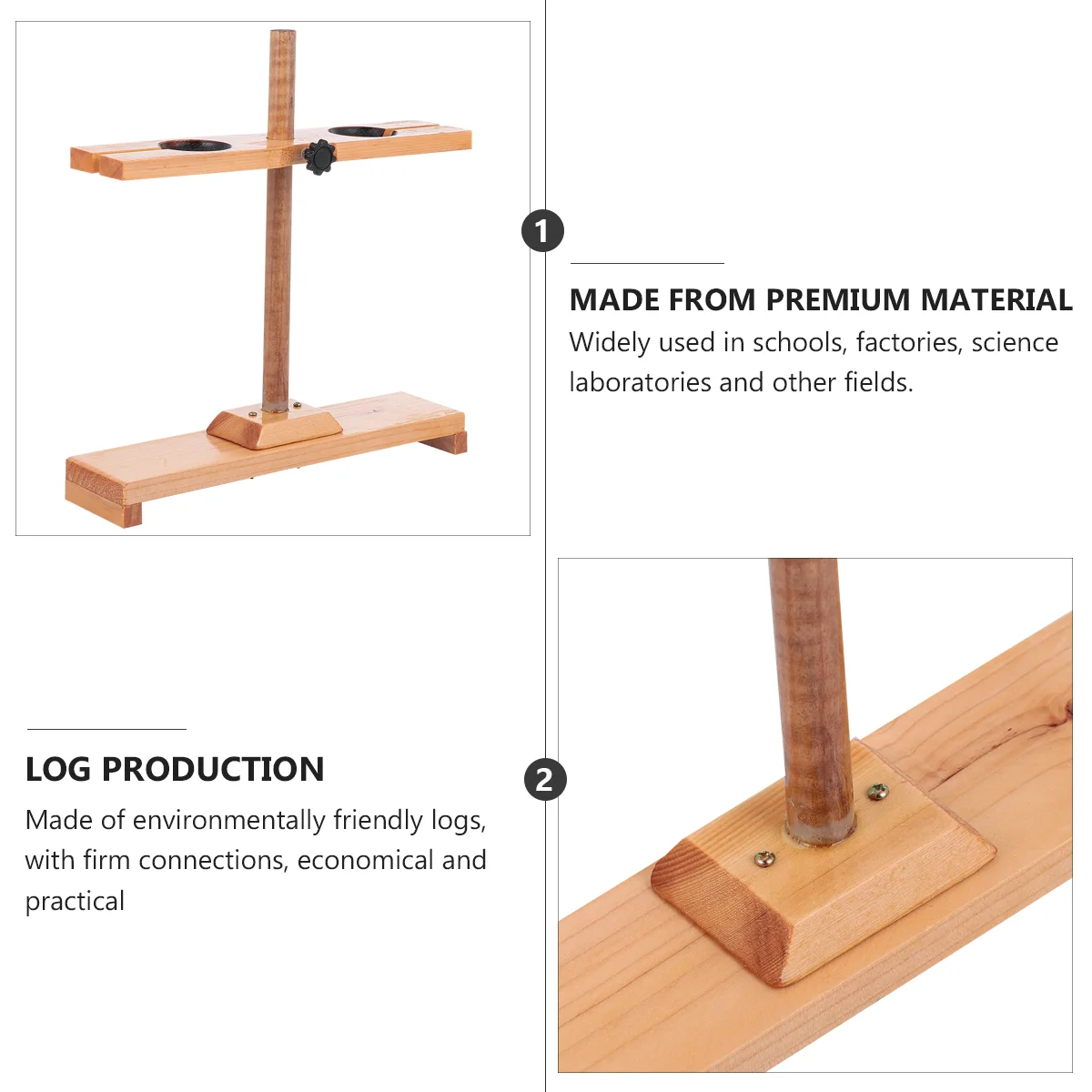 Laboratory Equipment Funnel Rack Test Holder Separatory Ring Stand Wooden Supplies