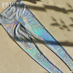 Holographic White Mermaid High Waisted Leggings Burning Man Festival Bottom Sport  Pants Hula Hooping Outfits Gogo Wear Clothing