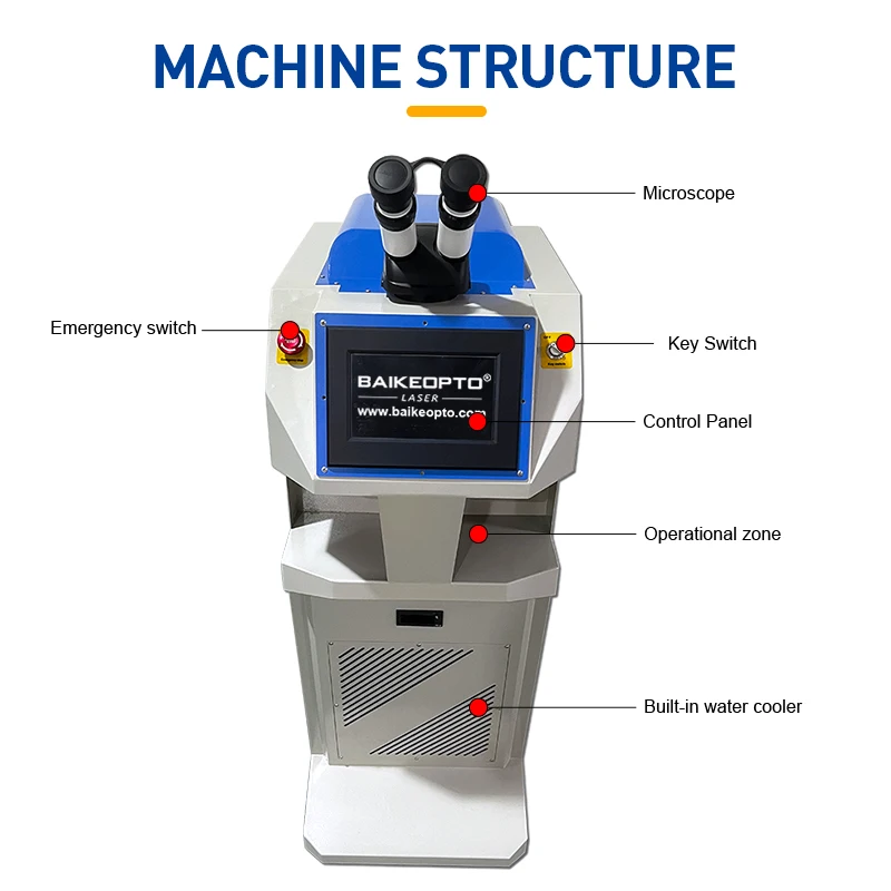 100w Jewelry Welding Machine Gold Silver Laser YAG Desktop Voice Prompt With Teaching Video