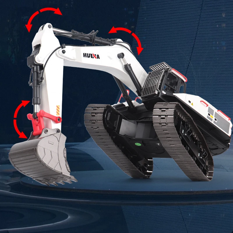 

In Stock HUINA 1/14 Metal RC Excavator Remote Control Truck Car Model 1594 Light Battery Sound Outdoor Toys For Boys