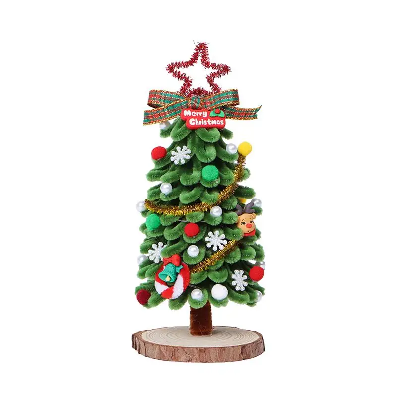 Albero di Natale Artigianato fatto a mano Bacchetta attorcigliata Kit d'arte per albero di Natale Detergenti per tubi interattivi Kit artigianali Divertimento albero di Natale