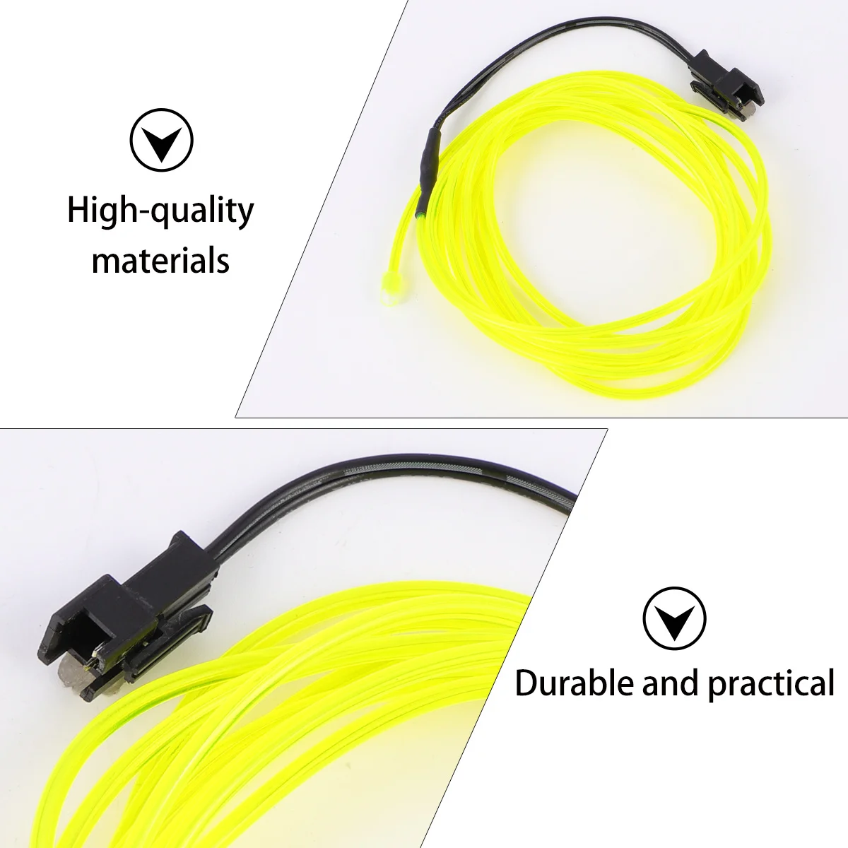 2 متر متوهجة سلك كهربائي كابل خفيف مرن كوتابل 4 طرق El قطاع لجميع القديسين عيد الميلاد تأثيري خيمة الدراجة بار #1