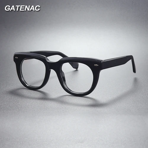 Montura de gafas de acetato Vintage para hombre, montura de gafas Retro hecha a mano de alta calidad, gafas de marca de lujo de Corea de diseñador para mujer