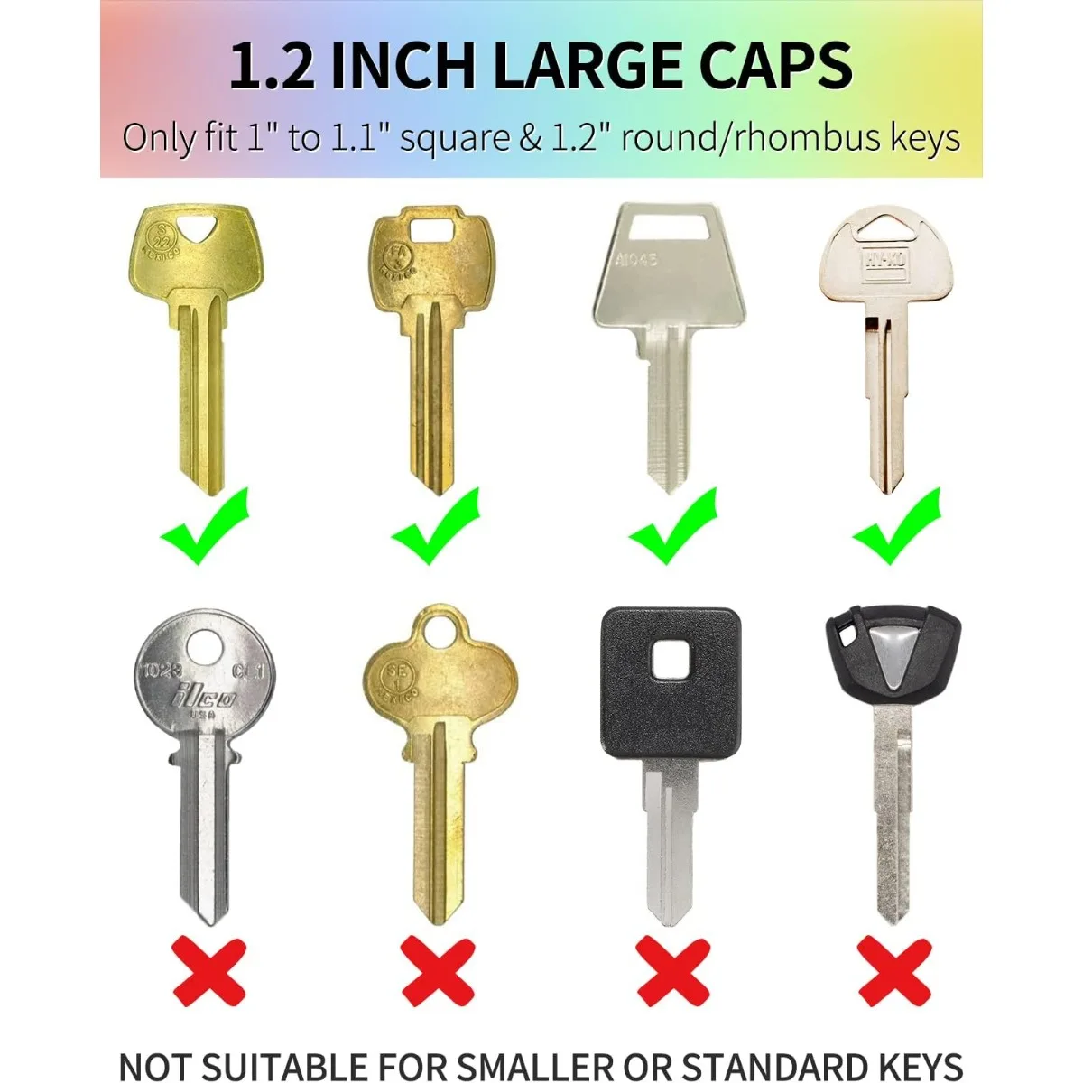 21pcs Round Key Caps Covers Set-  Plastic Identifier Label Tags for Standard Round Flat House and Larger Square Rhombus Keys