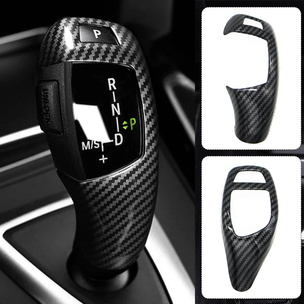 Car Carbon Fiber Texture Gear Shift Panel Frame Gear Knob Cover Head Trim for BMW F30 F10 F15 F07 F20 F21 F22 F32 F34 F35 5GT