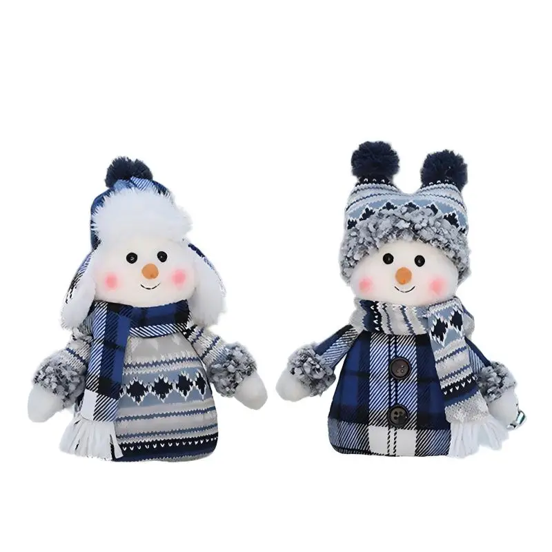 

Hot Sale Christmas Ornament Kawaii 7.9 Inch Snowman Doll New Year Decoration Yeti With Fashion Clothes Fast Shipping Things