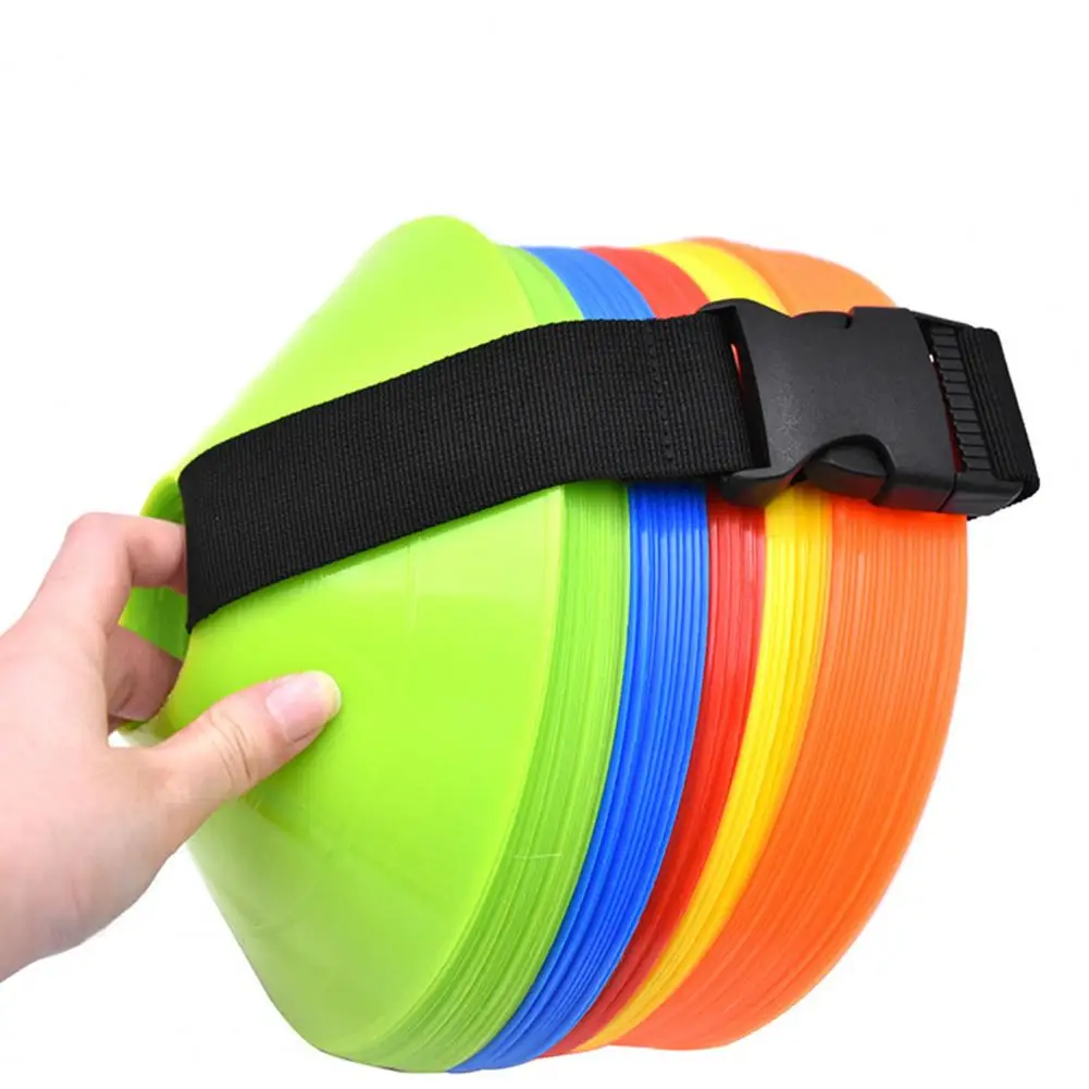 Sports Football Cones Durable Soccer Cones Impact Resistant Training Equipment with Flexible Nylon Strap Enhance Football Skills