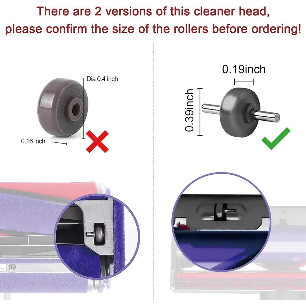 For Dyson V6 V7 V8 V10 V11 Vacuum Cleaner Direct Drive Head Soleplate Wheels, Not For Soft Roller Head, Tweezers Included