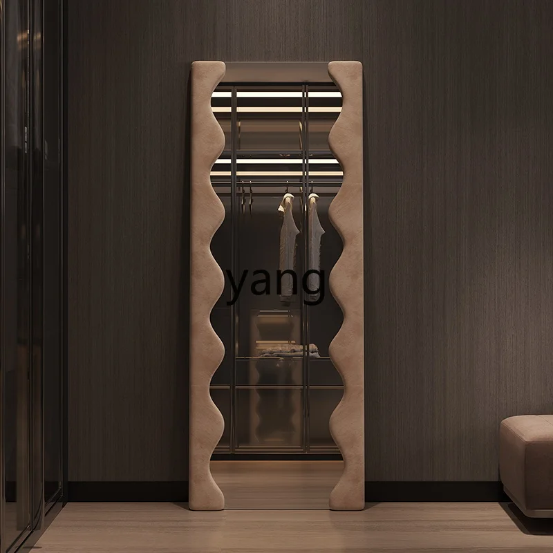 LTT， light luxury minimalist full body mirror floor mirror home living room bedroom flannel fitting mirror