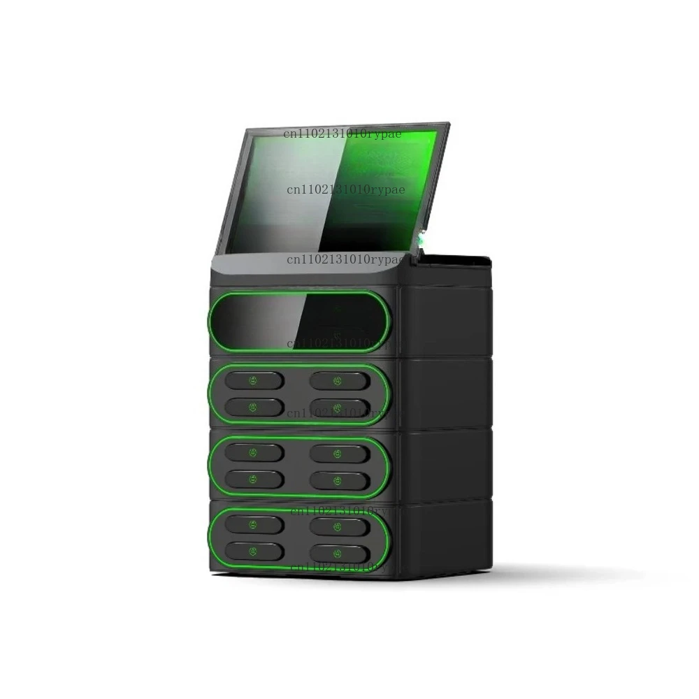 4G Portable Smart  Power Bank Charger 12 Slots Rental Powerbank Kiosk with Display USA Socket Outdoor Charging Station