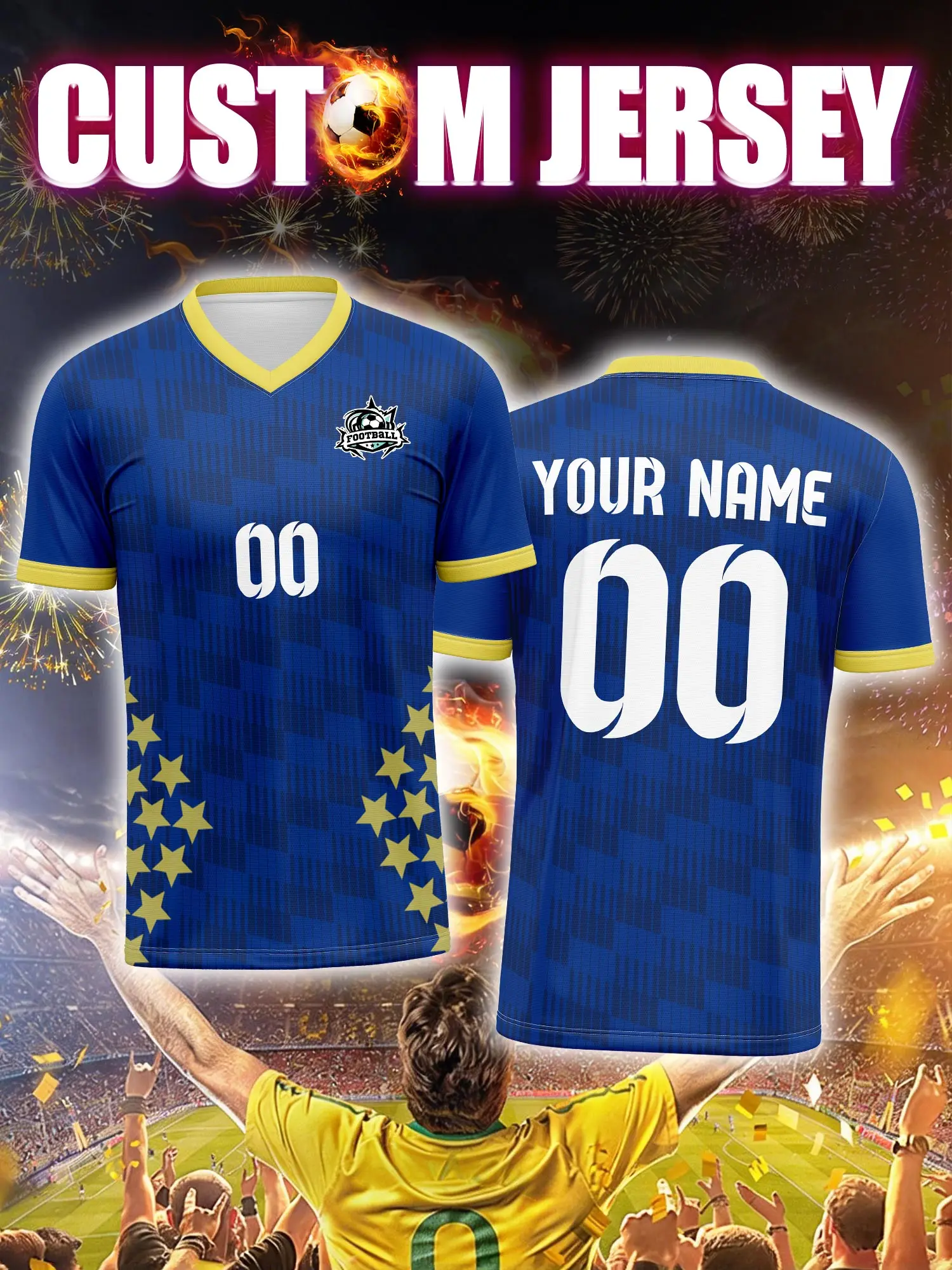 

Футболка для футбола с индивидуальным изображением, номером и именем, для тренировок, для любительских команд, для спортсменов.