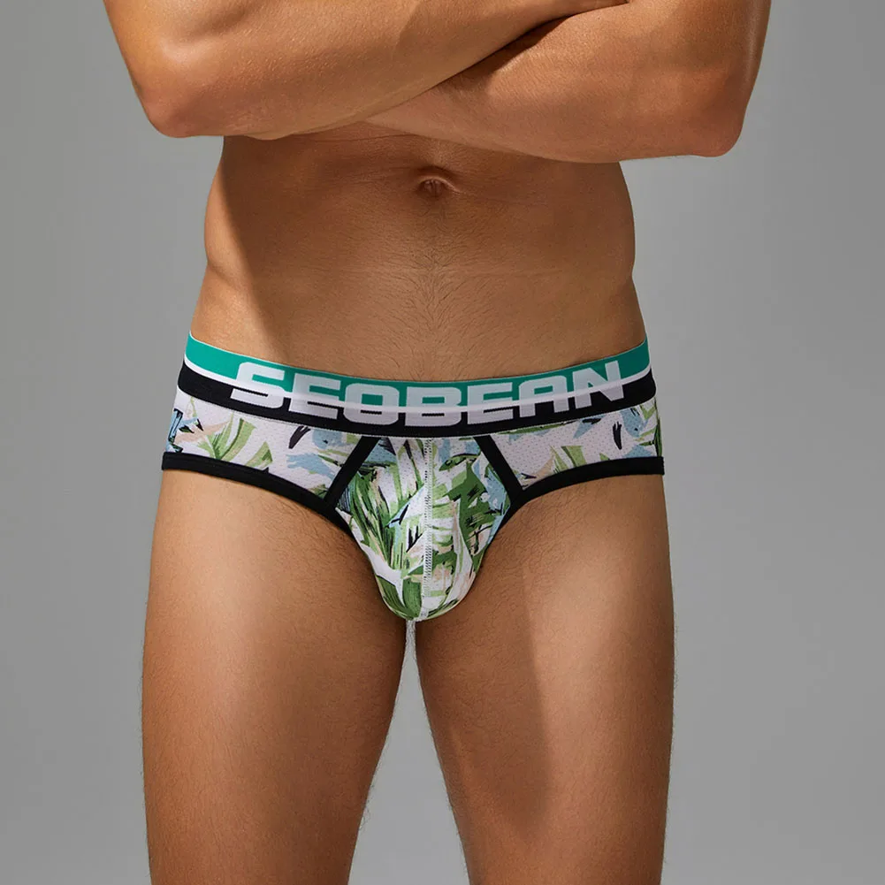 

Мужские трусы с принтом для фитнеса, спорта, U-выпуклые трусы с эластичной резинкой на талии, мягкое нижнее белье для горячих мужчин, летние мужские трусы