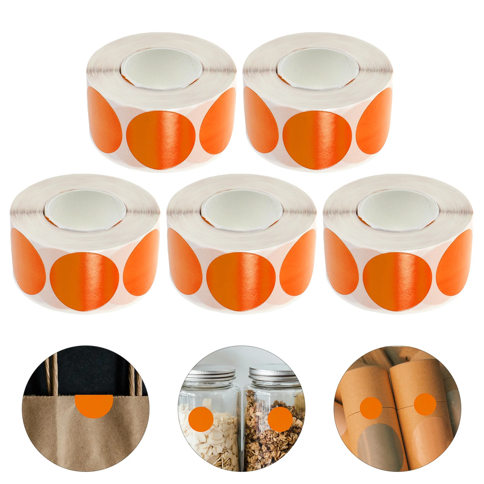 

5 рулонов пустых круглых наклеек, самоклеящиеся круглые точки для цветового кодирования, сумки для рукоделия ручной работы, уплотнительная гладкая поверхность, прочная