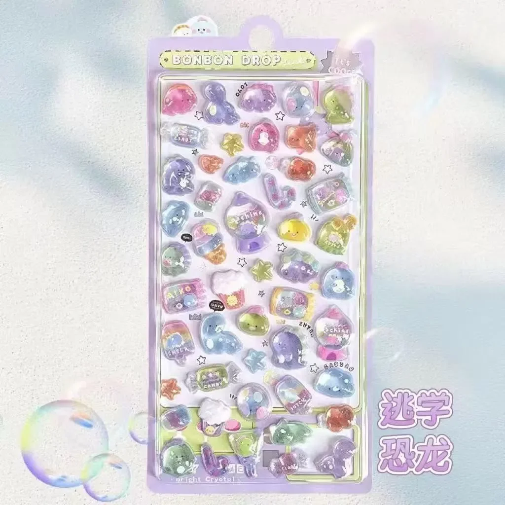 3D-Relief-Jelly-Sticker: Cartoon-Tier-Aufkleber, Süßigkeiten-Geister-Kaninchen, Ästhetische Sticker für DIY-Handyhüllen, Tagebücher und Schreibwaren – Detail 4