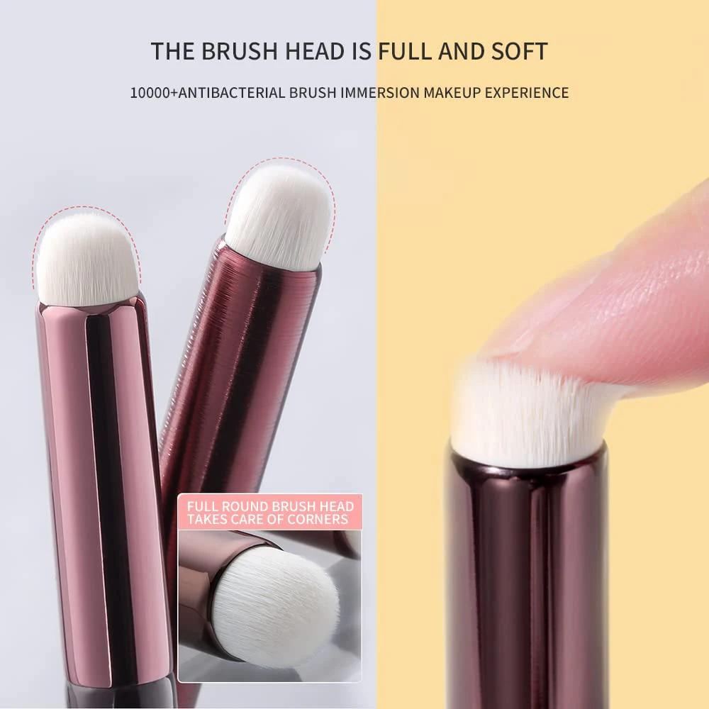 1pc Professional Round Tip Lip Brush Mini Multi-Purpose Blending Makeup Concealer Smudge Brushes for Travel Women Cosmetic Tools