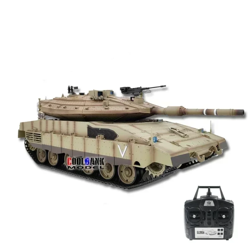 Coche teledirigido Merkava Mk Iv, vehículo de Control remoto con tanque, 1/16 pistas de Metal, todoterreno, genuino, Henglong3958, regalos de moda, novedad