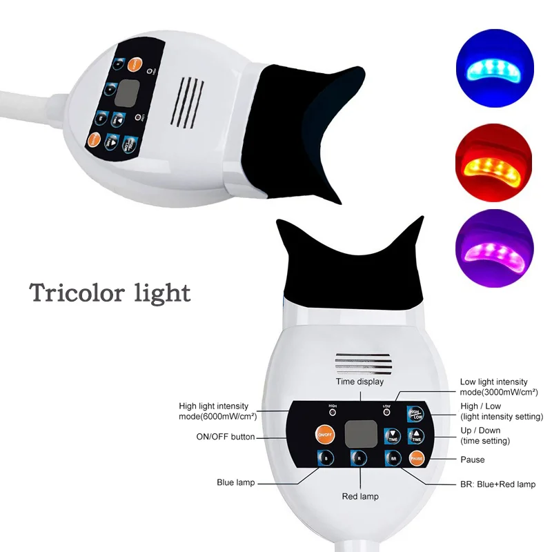 VV Dental Tricolor Light Professional Teeth Whitening Lamp Teeth Bleaching Machine Dentistry Equipment Tool Center Pillar Style