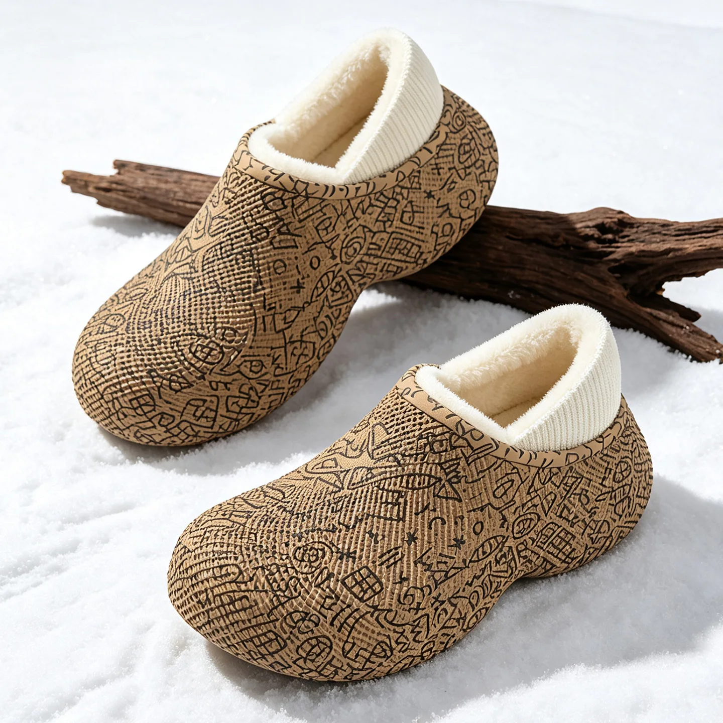Winterwarme Baumwoll-Hausschuhe für Damen und Herren, wasserdichte EVA-Doodle-Stiefel, mit Fleece gefüttert, dicke Sohle, rutschfest, für drinnen und draußen, Hausschuhe – Detail 13