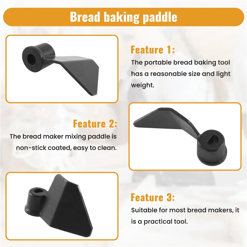 B58B-Bread Baking Machine Paddles Kneading Hooks, Stainless Steel Kneading Blade For Bread Baking Machines