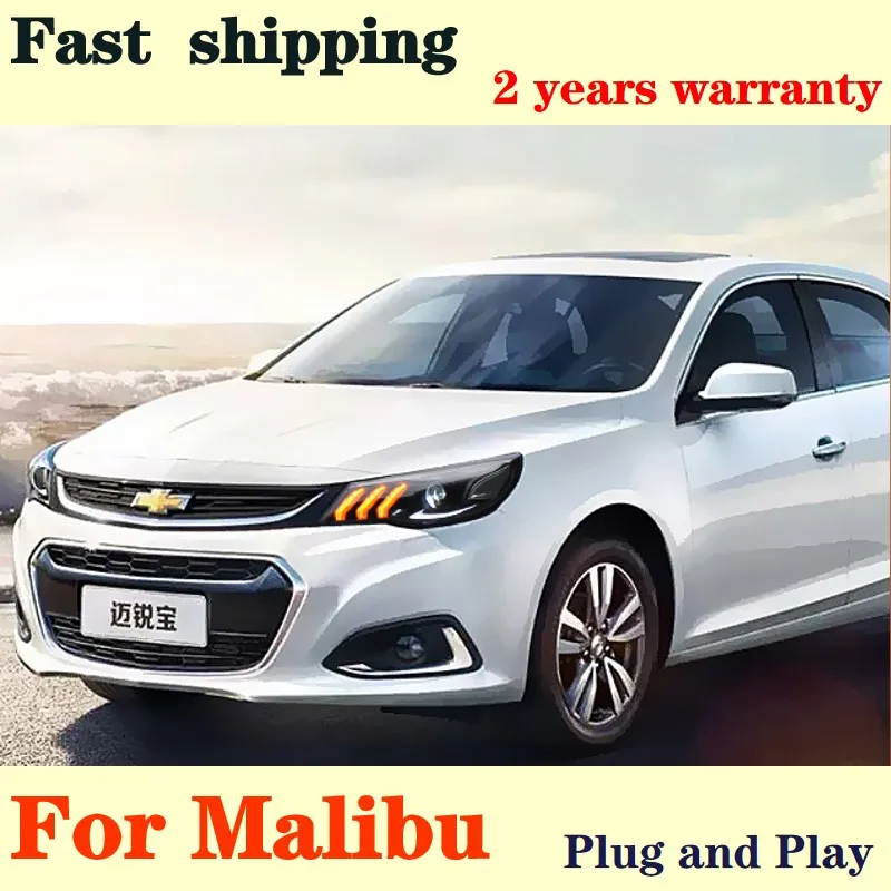 Car Styling For Chevrolet Malibu Head light 2016~2018 DRL Bi Xenon Lens HID Fog Lamp Headlights Assembly