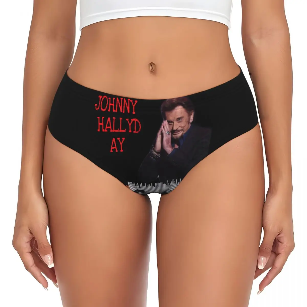 

Custom Women's Johnny Hallyday French Rock Singer Panties Underwear Female Stretch Brief Panties Briefs Underpants
