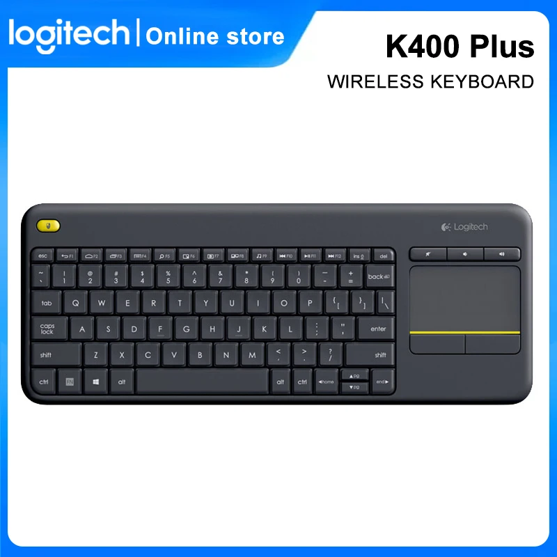 Logitech K400 Plus Keyboard 2.4G Wireless Keyboard Gaming Laptop PC Gamer Ergonomics Touchpad Mini Unifying Receiver