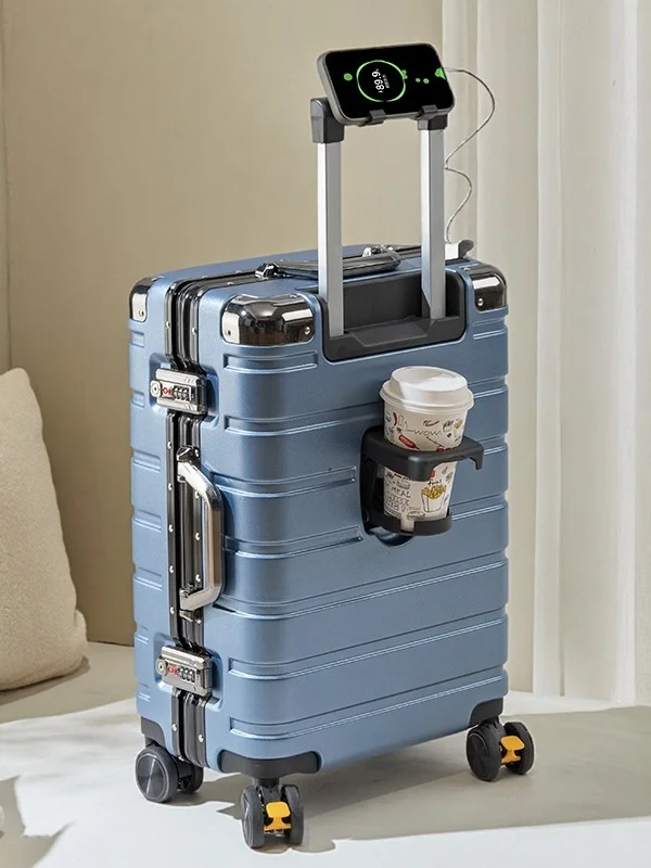 

2026 New Large Capaci Lage Bag with Universal Wheels Boarding Travel Silent Brake Wheels Suitcase Handheld Zipper Closure