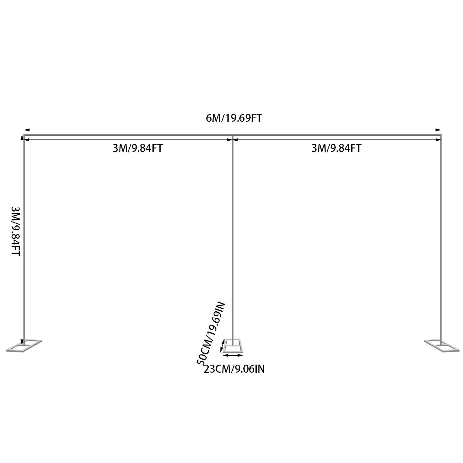 3x6M Wedding Arch Metal Iron Backdrop Stand Door Birthday Party Decor Sier Balloon Frame Garden Flower Plants Rack