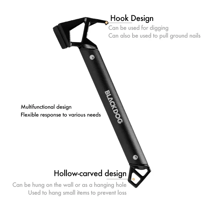 BLACK DOG Camp Hammer Survival Tool Multi-function Tactical Outdoor Supplies Emergency Hiking Hunting Multipurpose Ultralight