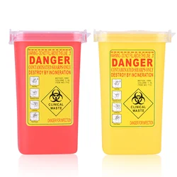 Disposal Container Tattoo Plastic Sharps Container Biohazard Needle Disposal 1L Size Waste Box Tattoo Needle Container