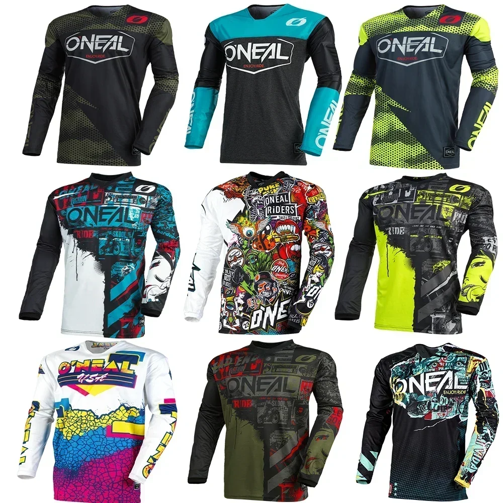 Camisetas de Motocross MTB Downhill, Camiseta de Manga Larga para Ciclismo de Montaña Enduro MX, Maillot de Ciclismo DH para Hombre