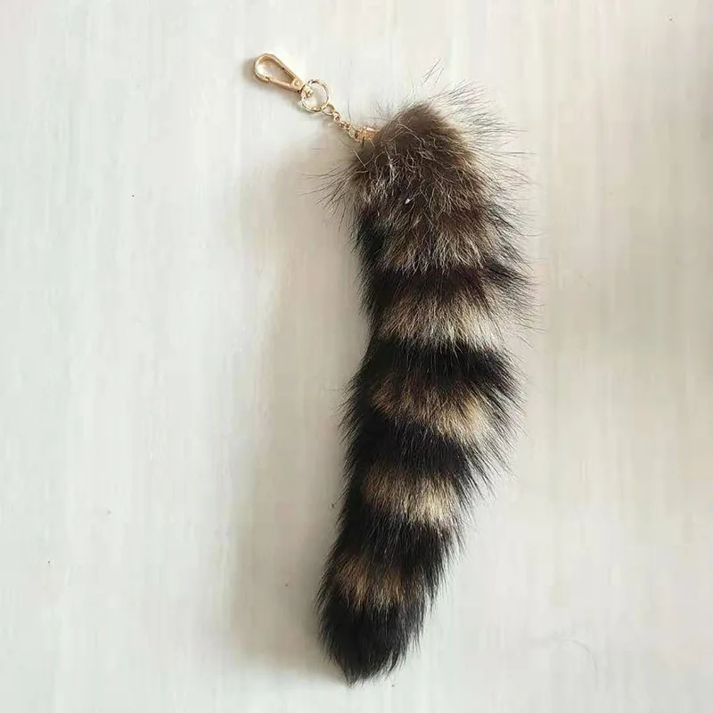 Raccoon Tail keychain Water Racoon Dog Fox Tail Plush Pendant Car Pendant Keychain Anal Plug Tail Party Exquisite Gift