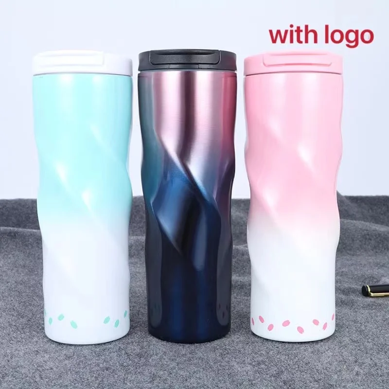 2022 diamante pajita taza de acero inoxidable vidrio bloque de hielo cambio Gradual para trabajar en una taza de oficina taza de