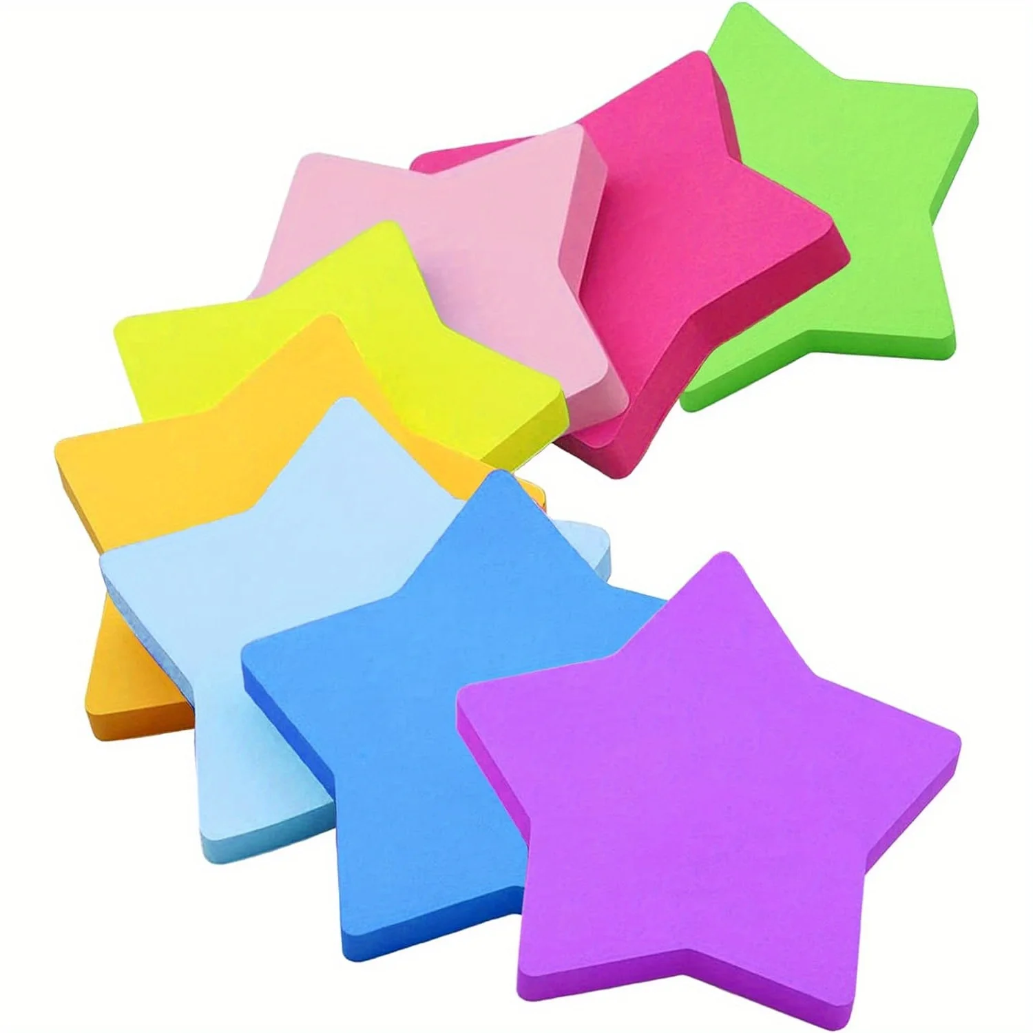 

8pcss Colorful Star Stickers - Self-adhesive Creative Notes for School, Office and Study Room, Mixed Colors, Suitable for School