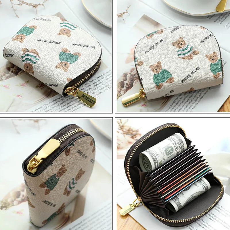 

Hot Sale Trend Cute Bear Printed 11 Card Case Women's Fashion Card Bag Female Cartoon Card Slot Wallet New