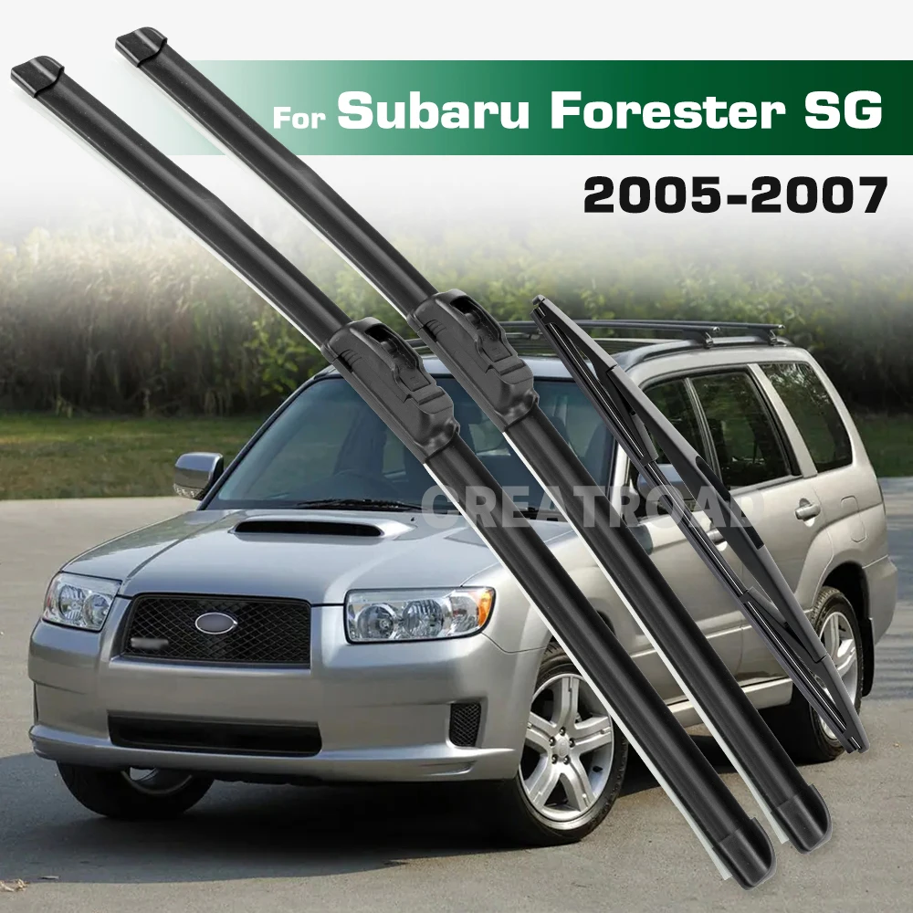 

GREATROAD Wiper Set For Subaru Forester SG MK2 2005-2007 2006 Front & Rear Wiper Blades Windshield Windscreen Window Brushes