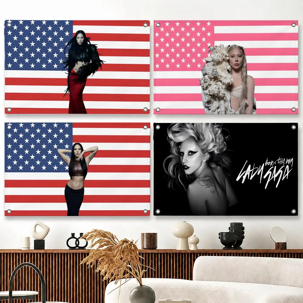 Singer Lady Gaga Flags flag Suitable For Party Club Outdoor Interior Wall Decoration Banner Fans Gift