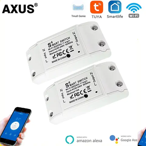 Tuya WiFi 스마트 홈 조명 스위치 스마트 라이프 APP 릴레이 수신기 무선 원격 제어 차단기 Alexa Google 홈으로 작동