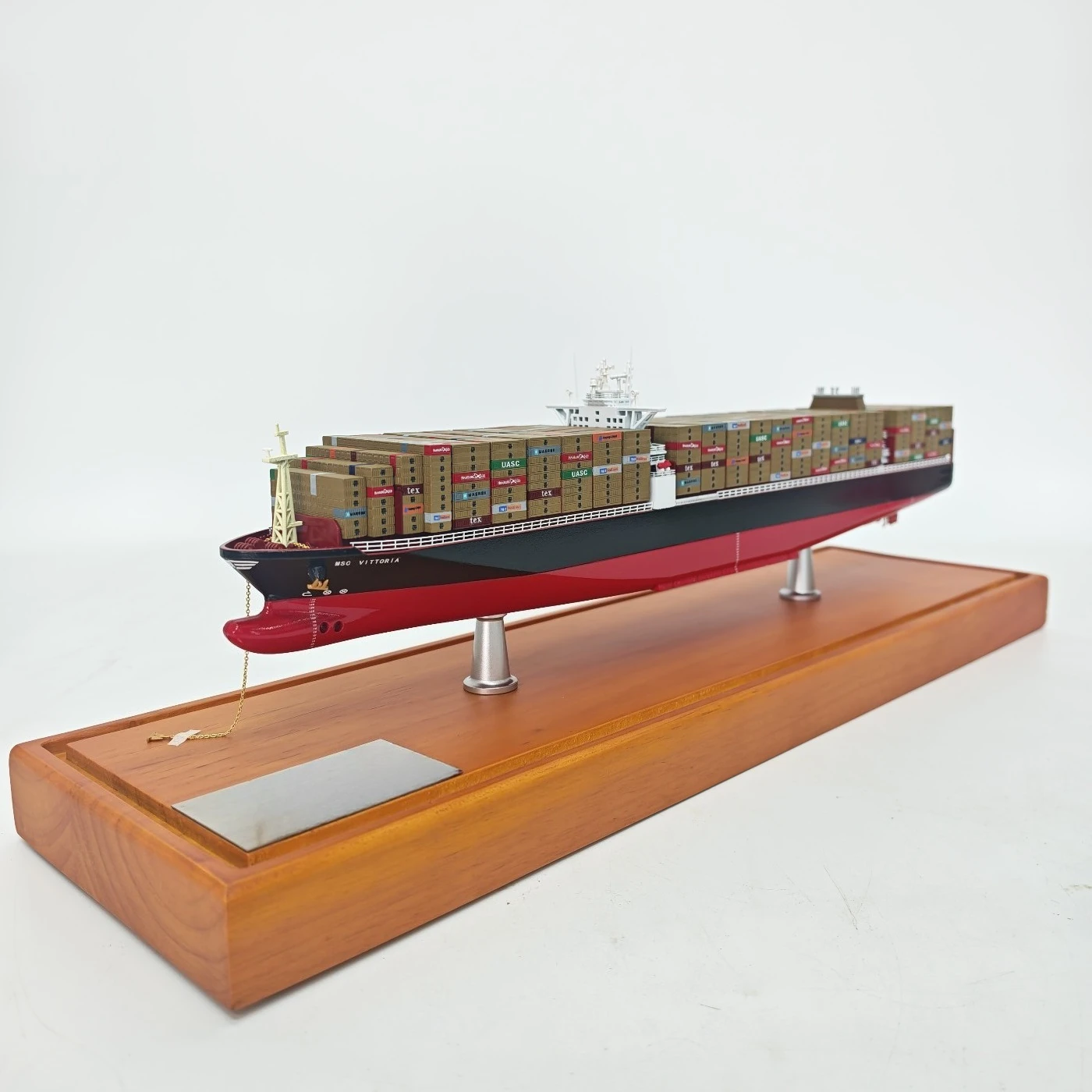 1/600 محاكاة البحر الأبيض المتوسط الحاويات نموذج باخرة 70 سنتيمتر مصنوعة من مادة سبيكة السفن نموذج ثابت السفينة لعبة الزينة #1