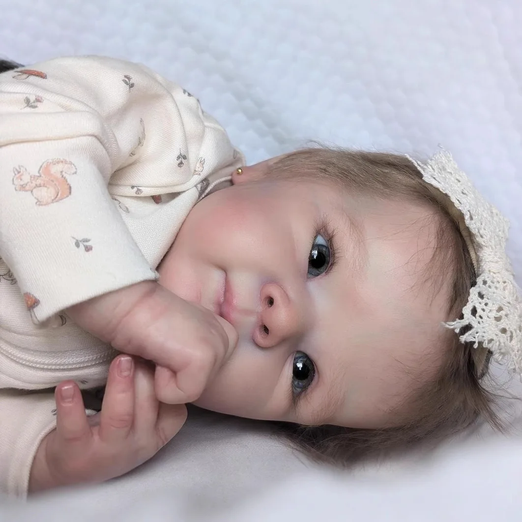NPK 19inch Soft Body Newborn Baby Reborn Doll Bettie Lifelike Cuddly Baby Multiple Layers Painting 3D Skin with Visible Veins
