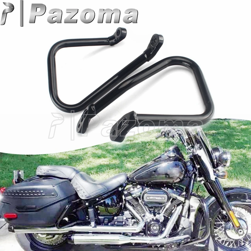 

Steel Motorcycle Rear Saddlebag Guard Crash Bar Protector For Harley Softail Heritage Classic FLHC 114 FLHCS # 90201315 18-2020