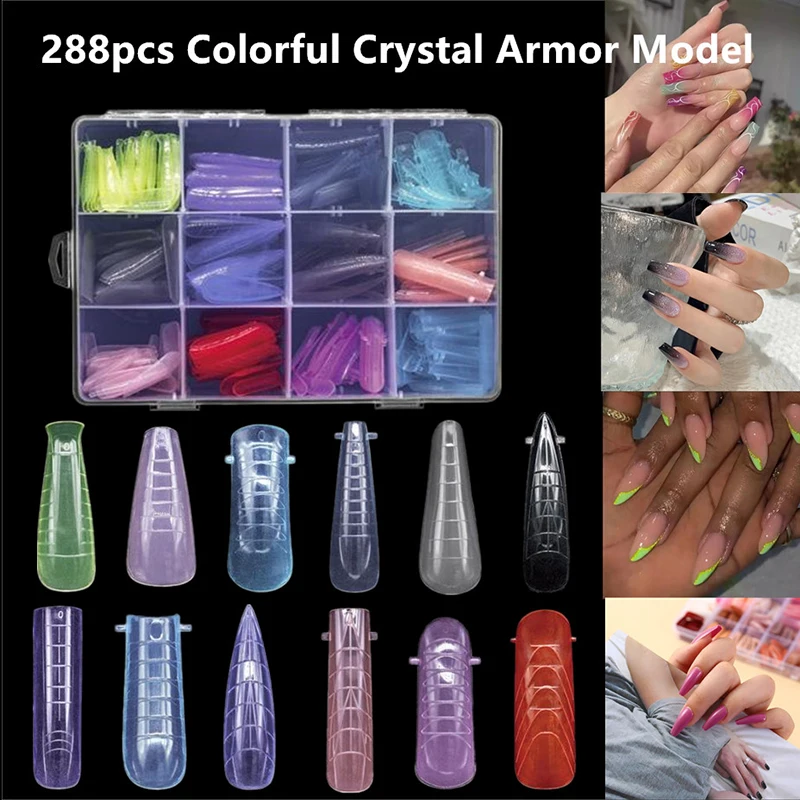 

Multi-Color Press On Nails Tips Fake Nails Full Cover Holographic Artifical Nails For DIY Nail Tips Manicure Nail Extension