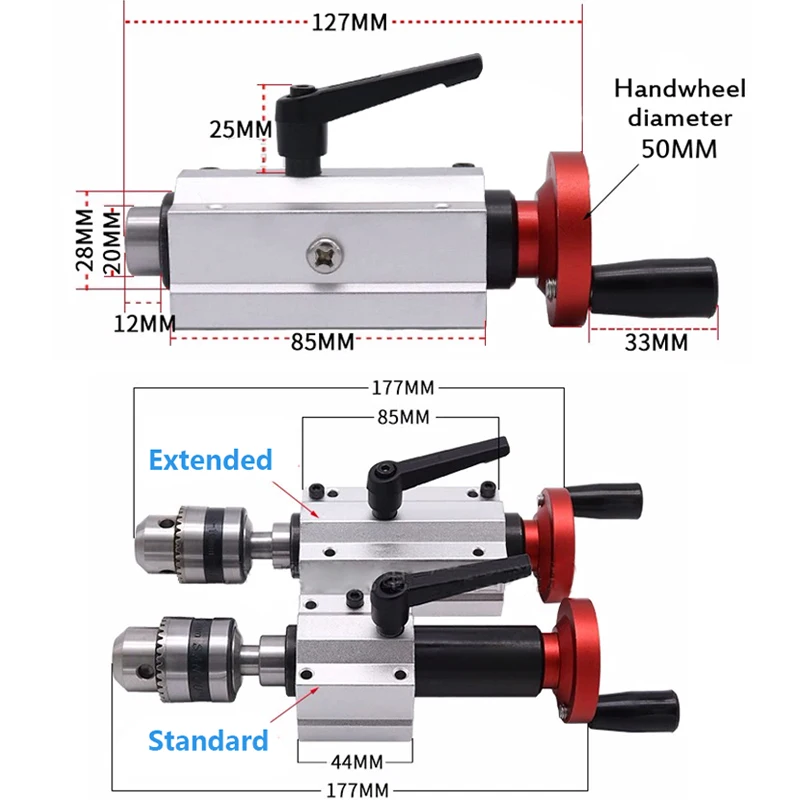 Woodworking Lathe Retractable Tail Top Seat B12 Chuck Drilling Tailstock Live Center Mini Beads Machine Live Top Rotary Movable