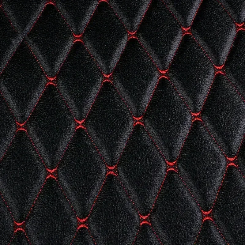 1m Imitation Leather Fabric Sponge Quilted Embroidered Car Interior Material Car Foot Pad Wall Sliding Door Decor PVC Fabrics