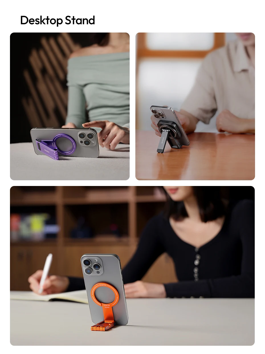 � Ulanzi MA60 faltbare magnetische Telefonstativ-Handheld-Selfie-Telefonhalterung für iPhone 16 15 14 13 Android mit Magnetring – Detail 10