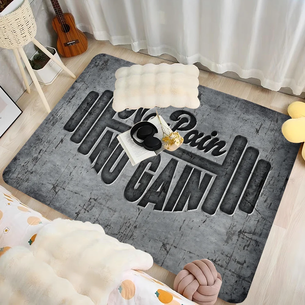 

No Pain No Gain GYM Anime Door Mat Nordic Style Bedroom Living Room Doormat Home Balcony Anti-Slip Alfombra