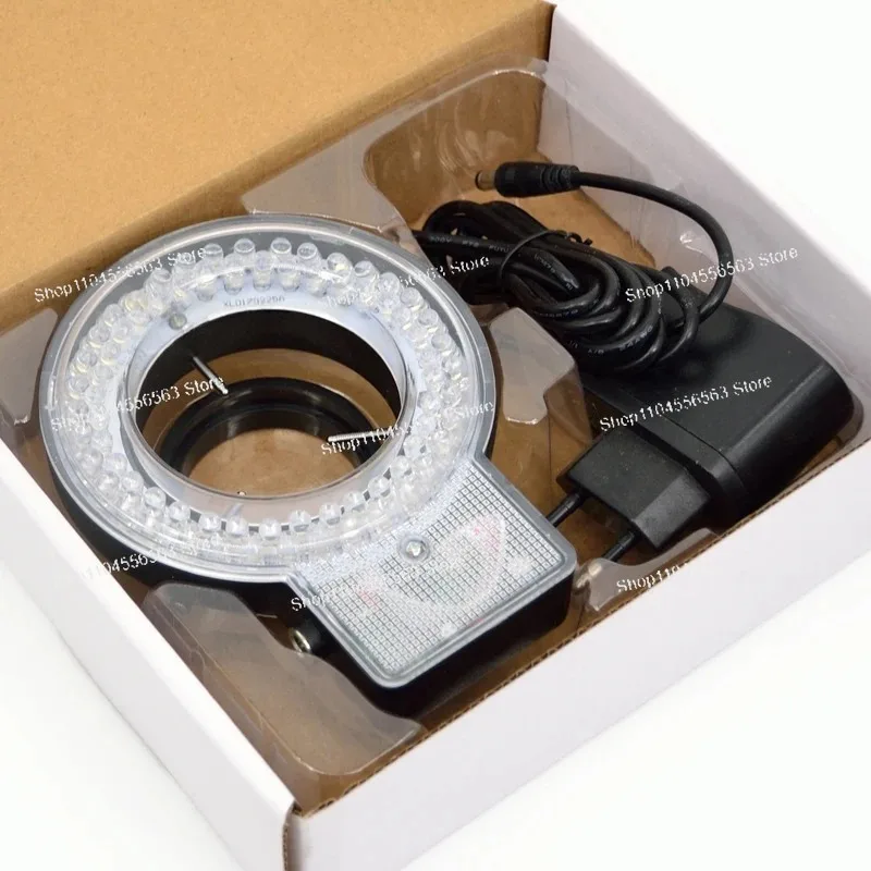 72-Bulb LED Microscope Ring Light, Four-Zone Dimming, 90-240V Adapter Included, Precision Lab Equipment Supplemental Lamp