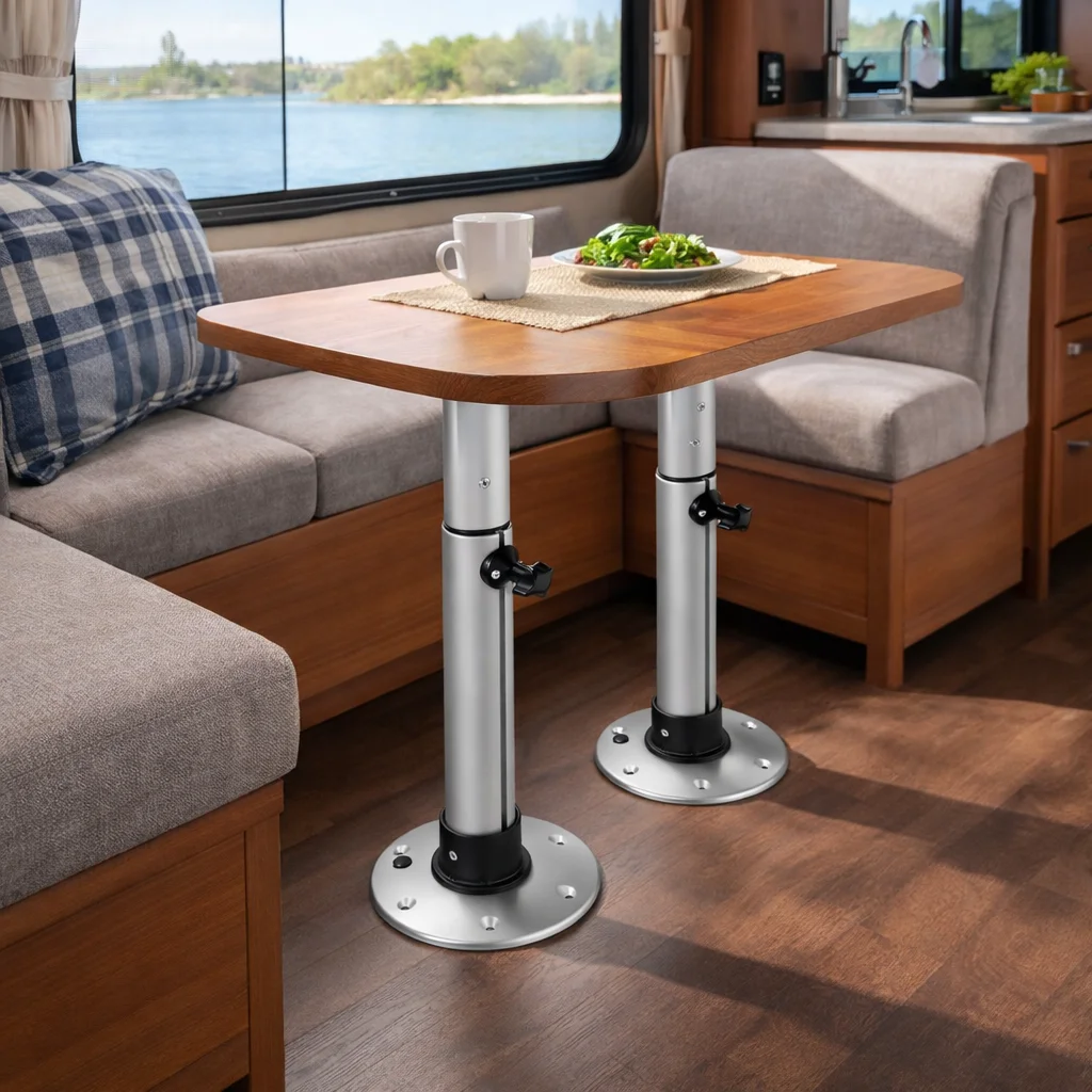RV Table Pedestal with Adjustable Aluminum Telescopic Leg