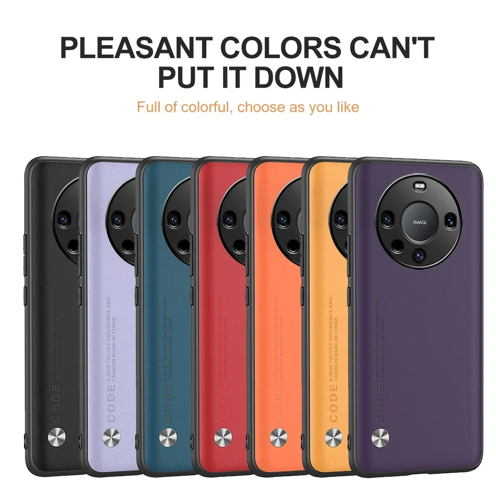 Leather Shockproof Protection Cover For Huawei Mate 60 Pro Soft Silicon Frame Case Huawey Mate60Pro Mate60 60Pro Protector Funda