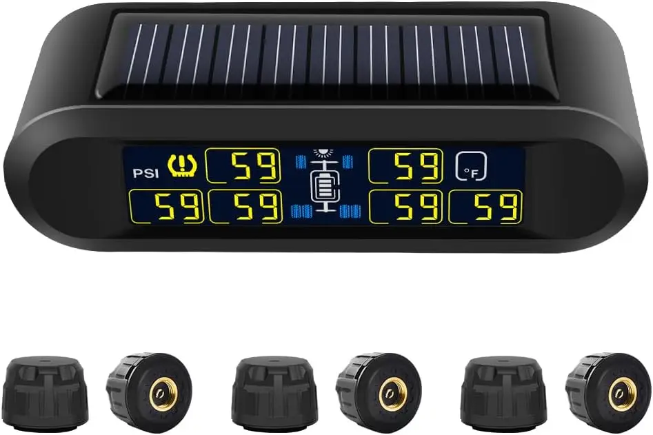 Tire Pressure Monitoring System RV Solar Wireless  High Brightness for Trailer Travel